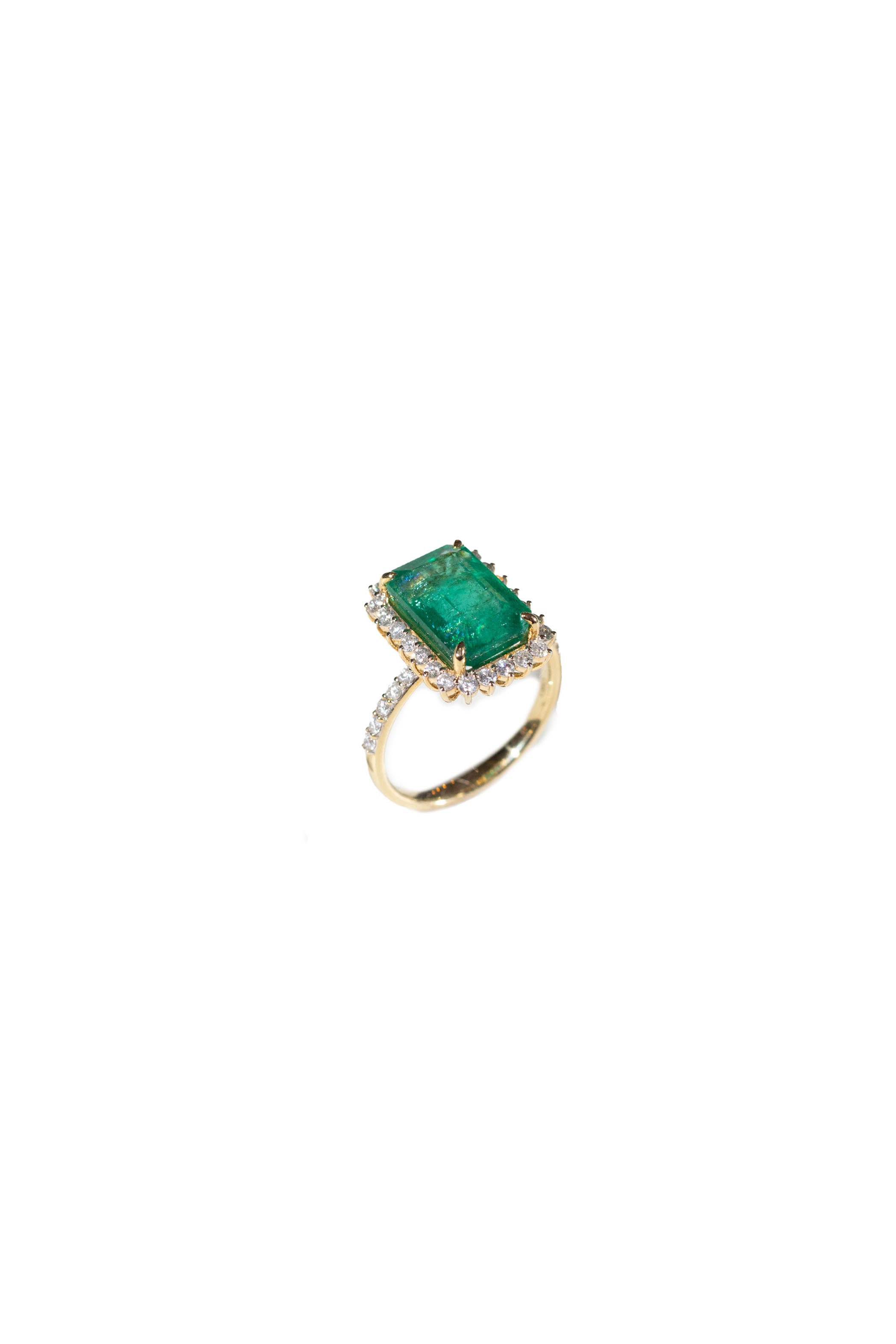 Halo Stepcut Emerald Ring Main image