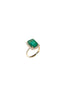 Halo Stepcut Emerald Ring