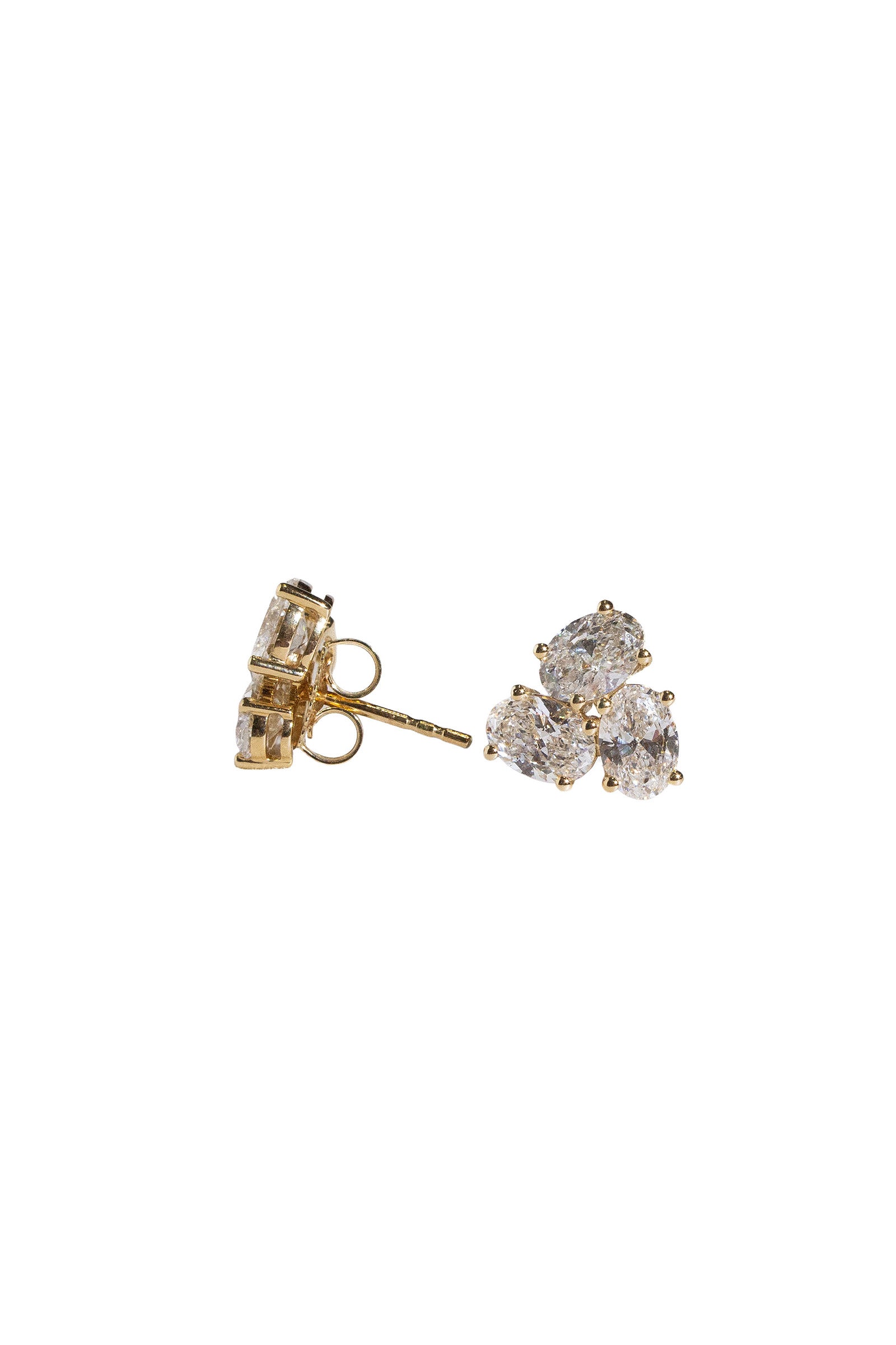 Three Oval Cut Earrings