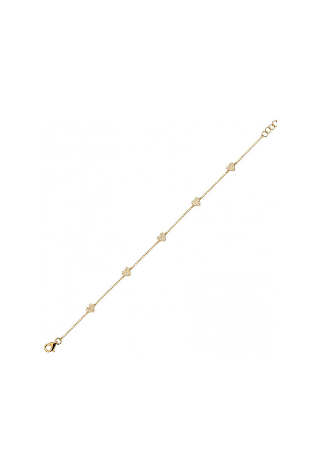Diamond Heart Station Bracelet