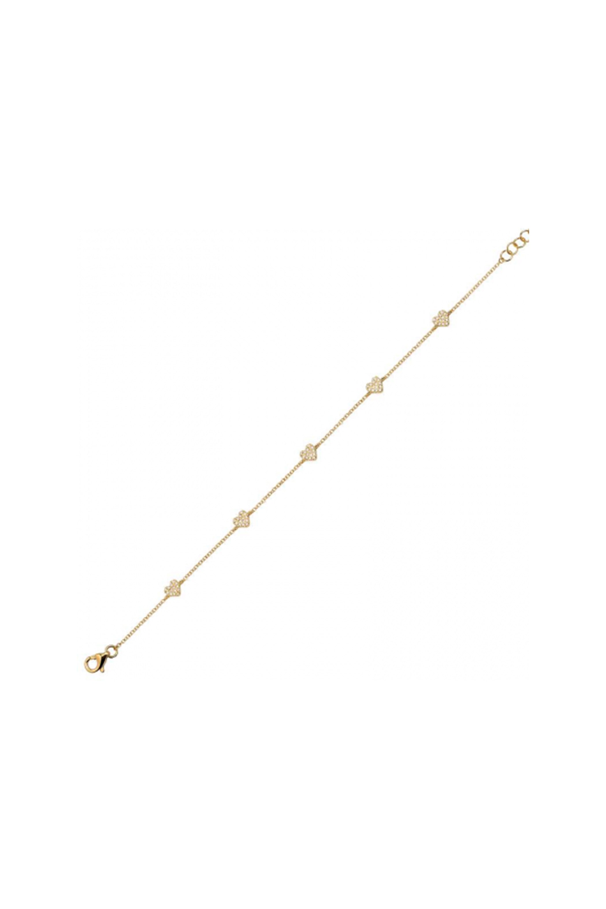 Diamond Heart Station Bracelet