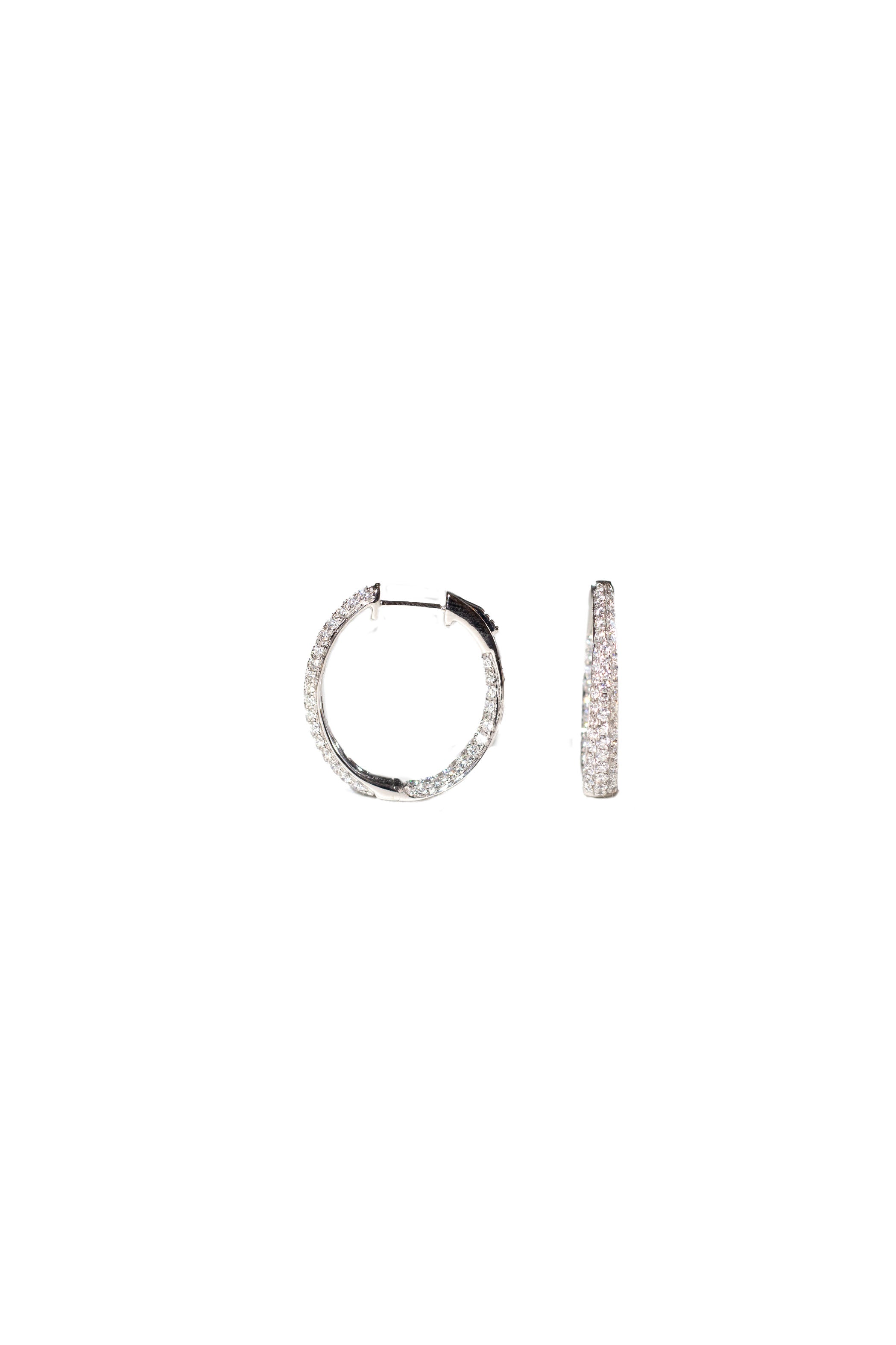 Double Sided Pave Oval Hoops