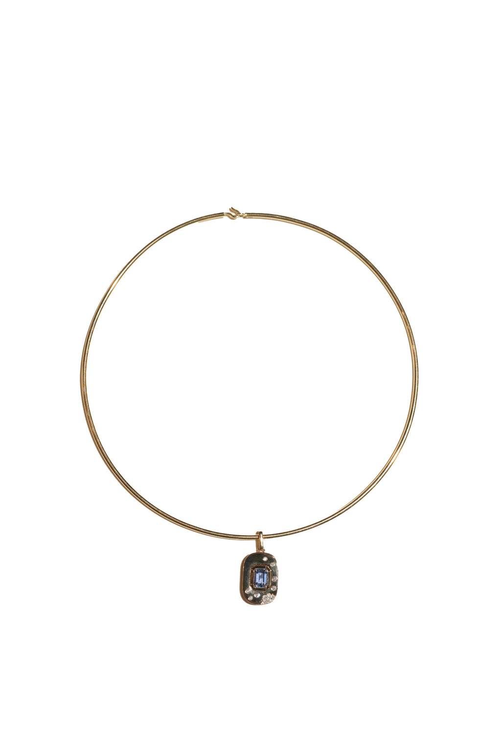 Blue Sapphire & Diamond Tag