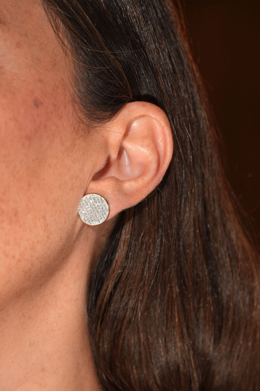 Pave Circle Earrings