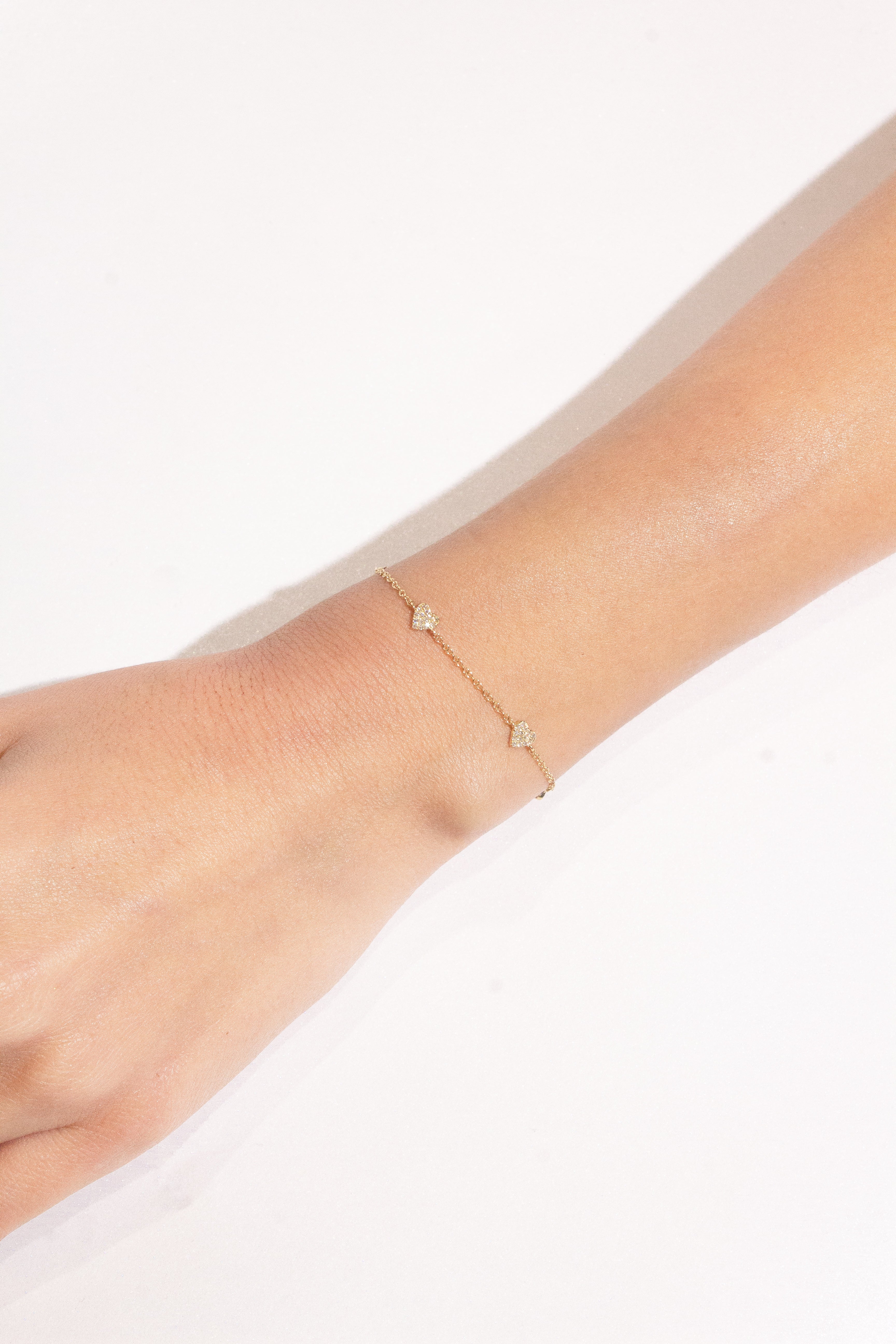 Diamond Heart Station Bracelet