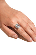 Halo Aquamarine Diamond Ring
