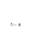 Pink Sapphire Emerald Set Halo Studs
