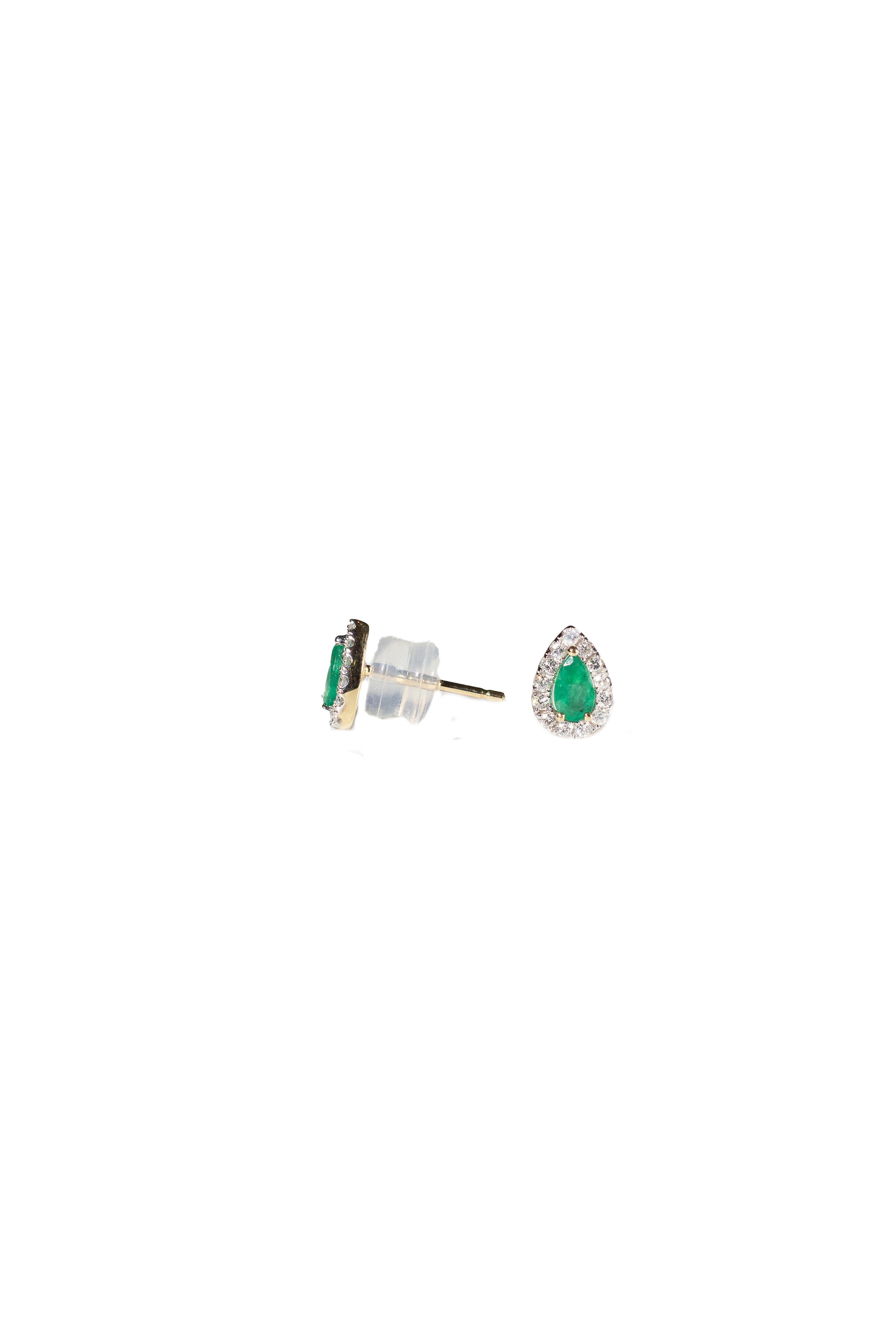 Emerald Pear Halo Studs Main image