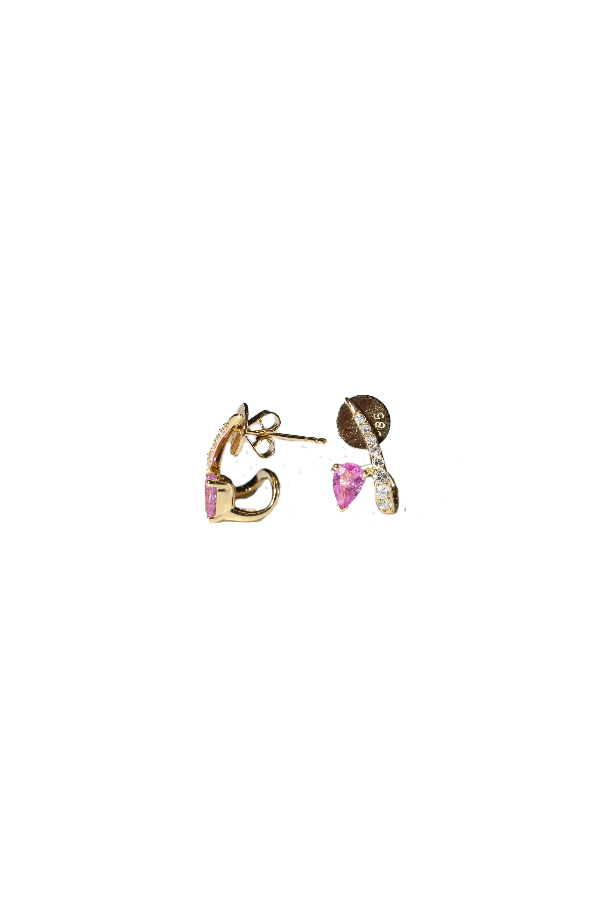 Pink Sapphire Pear & Diamond Curve Main image