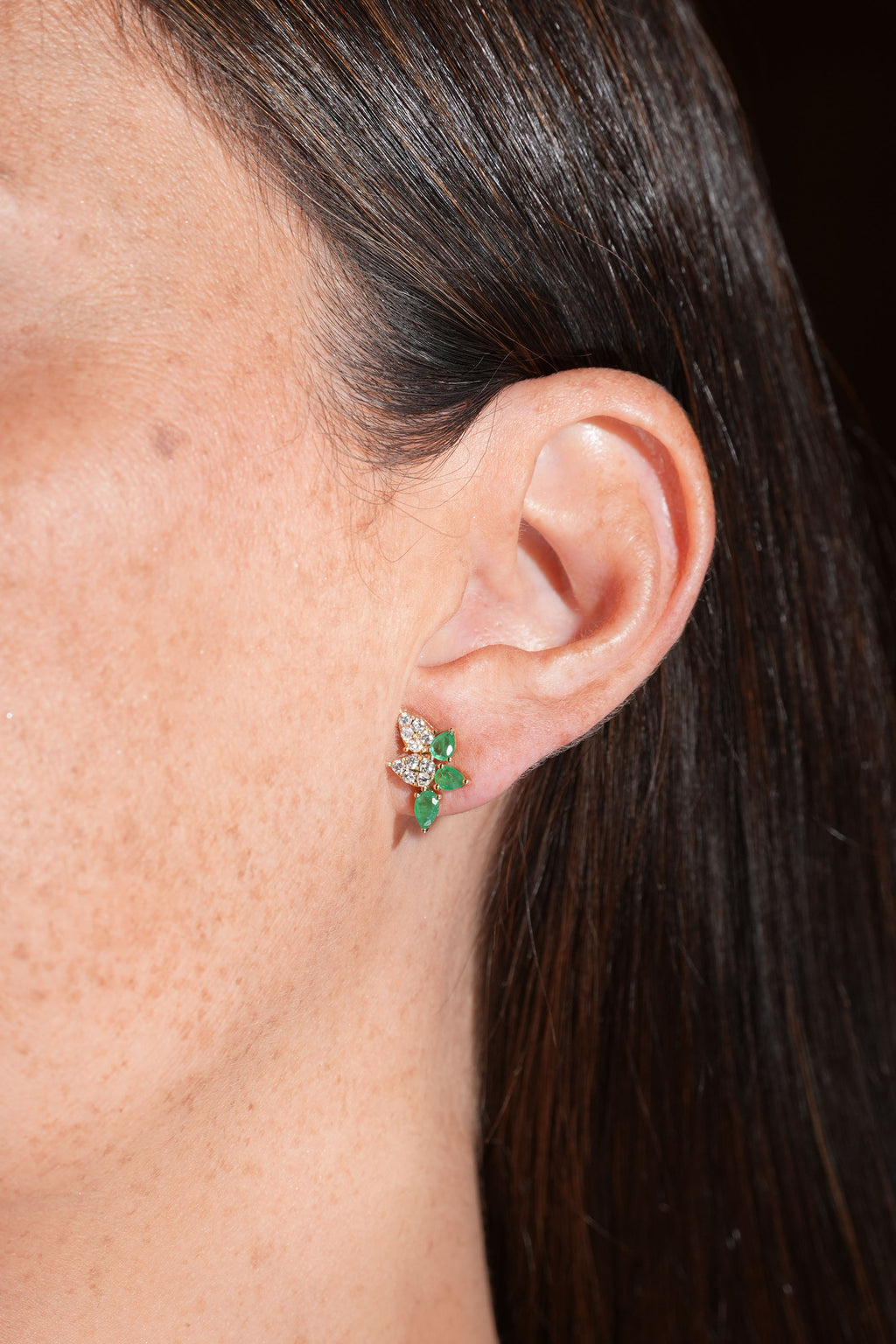 Emerald Pears & Diamond Half Flower