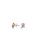 Pink Sapphire Pear & Diamond Half Flower