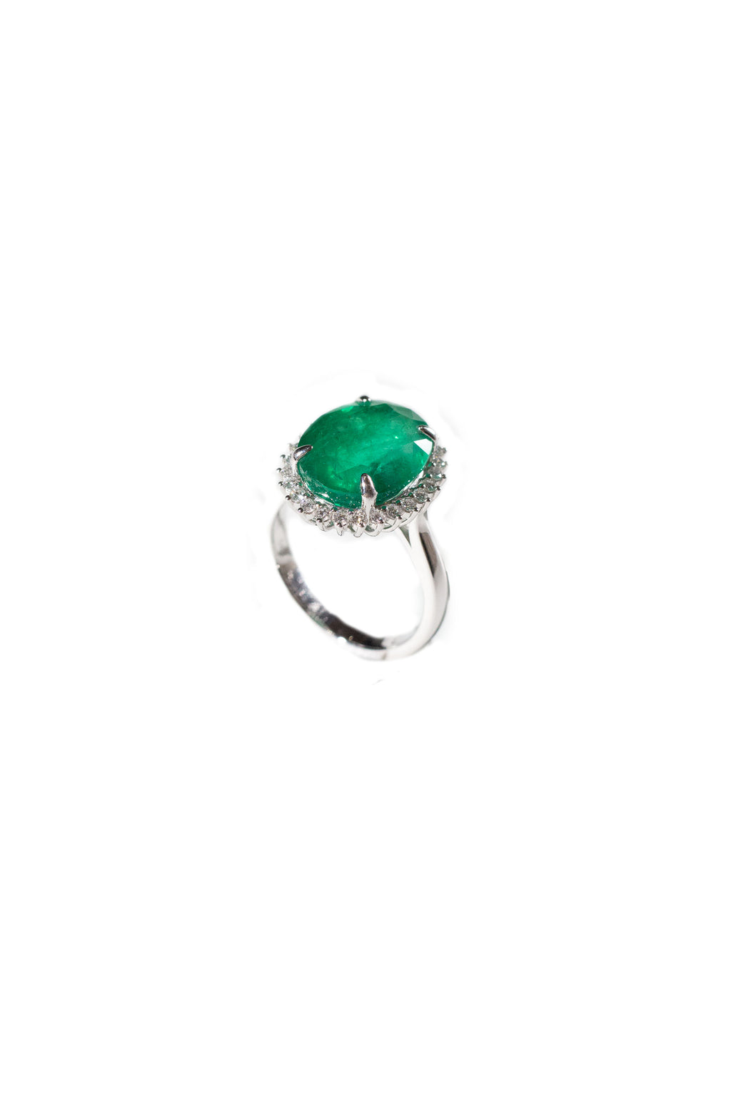 Halo Oval Emerald Ring
