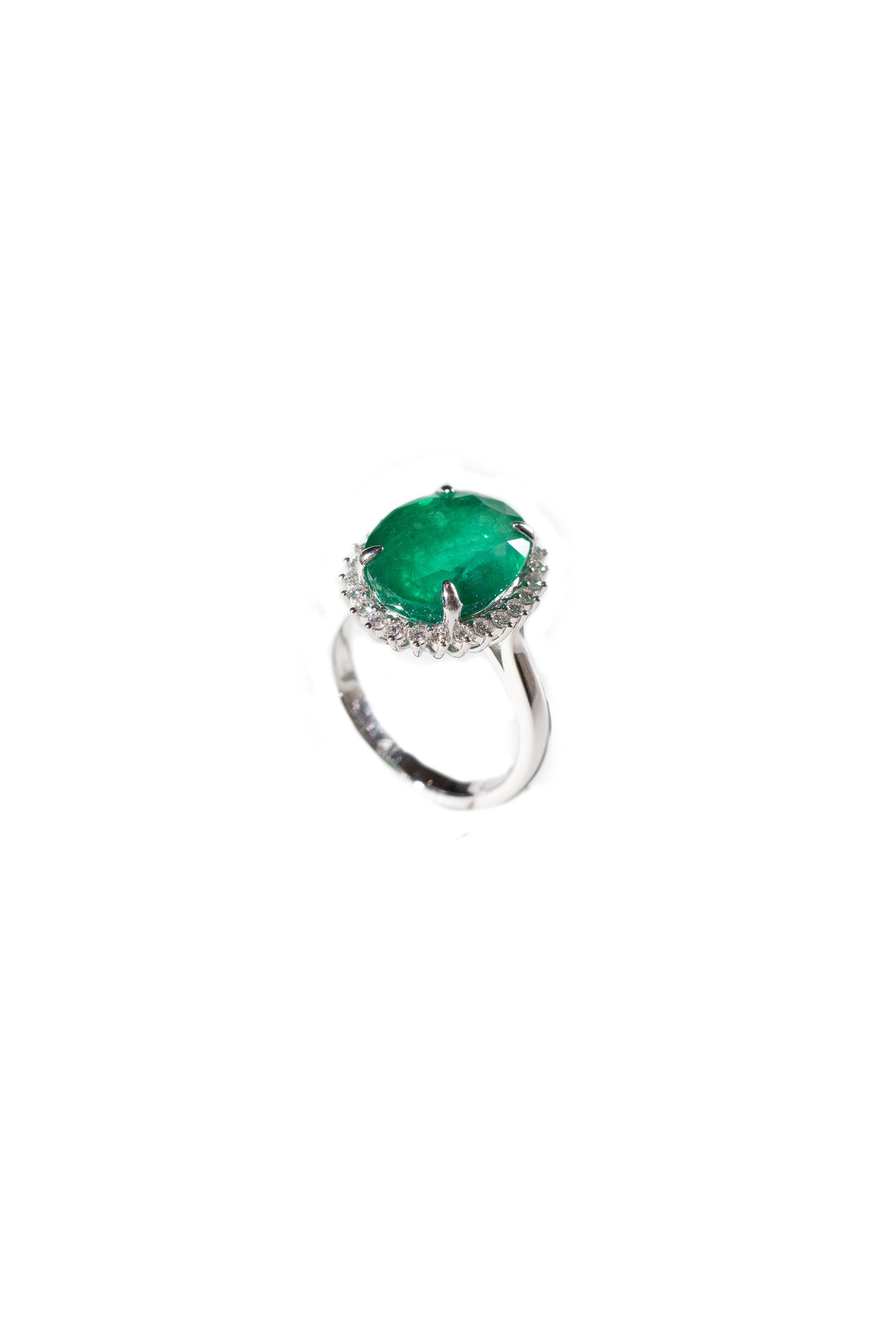 Halo Oval Emerald Ring