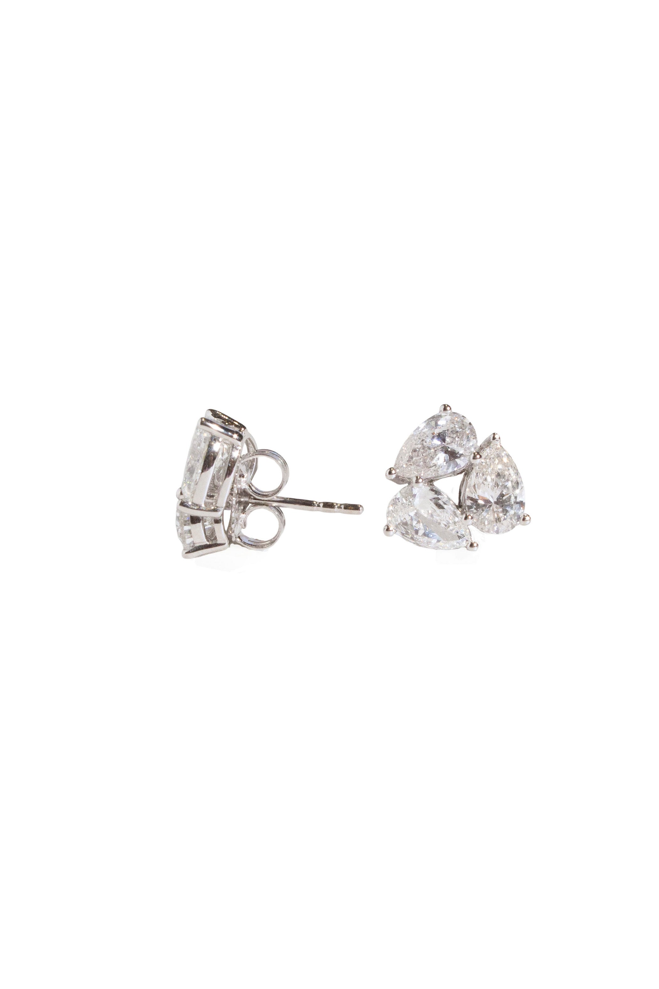 Three Pear Shape Earrings