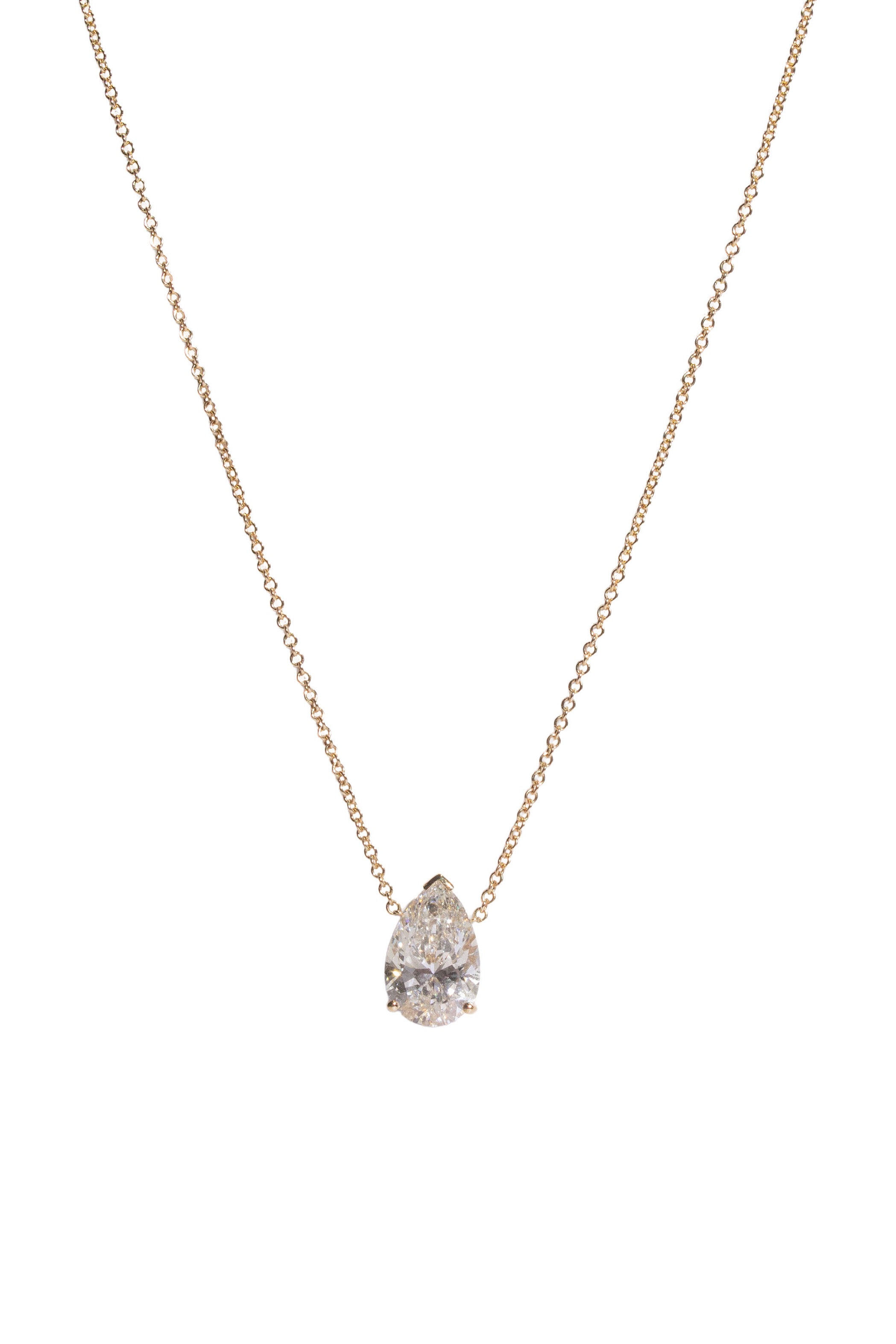 Solitaire Pear Necklace Main image
