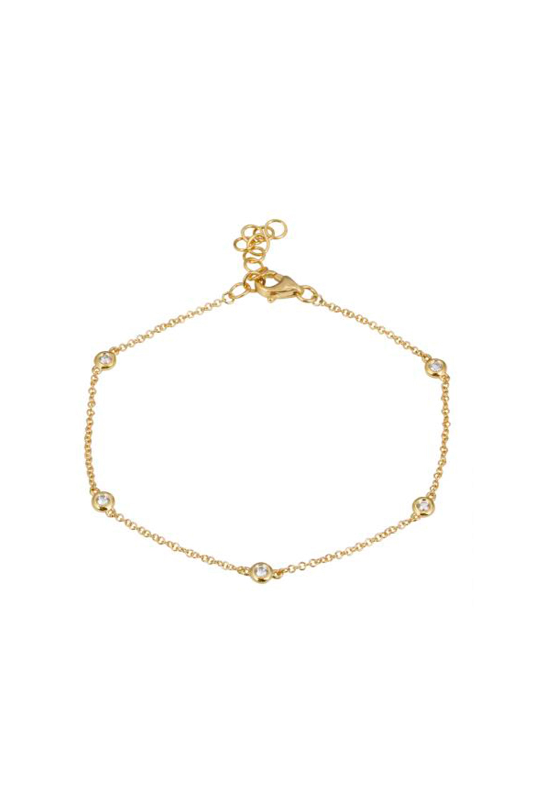 Bezel Set Diamond Station Bracelet Main image