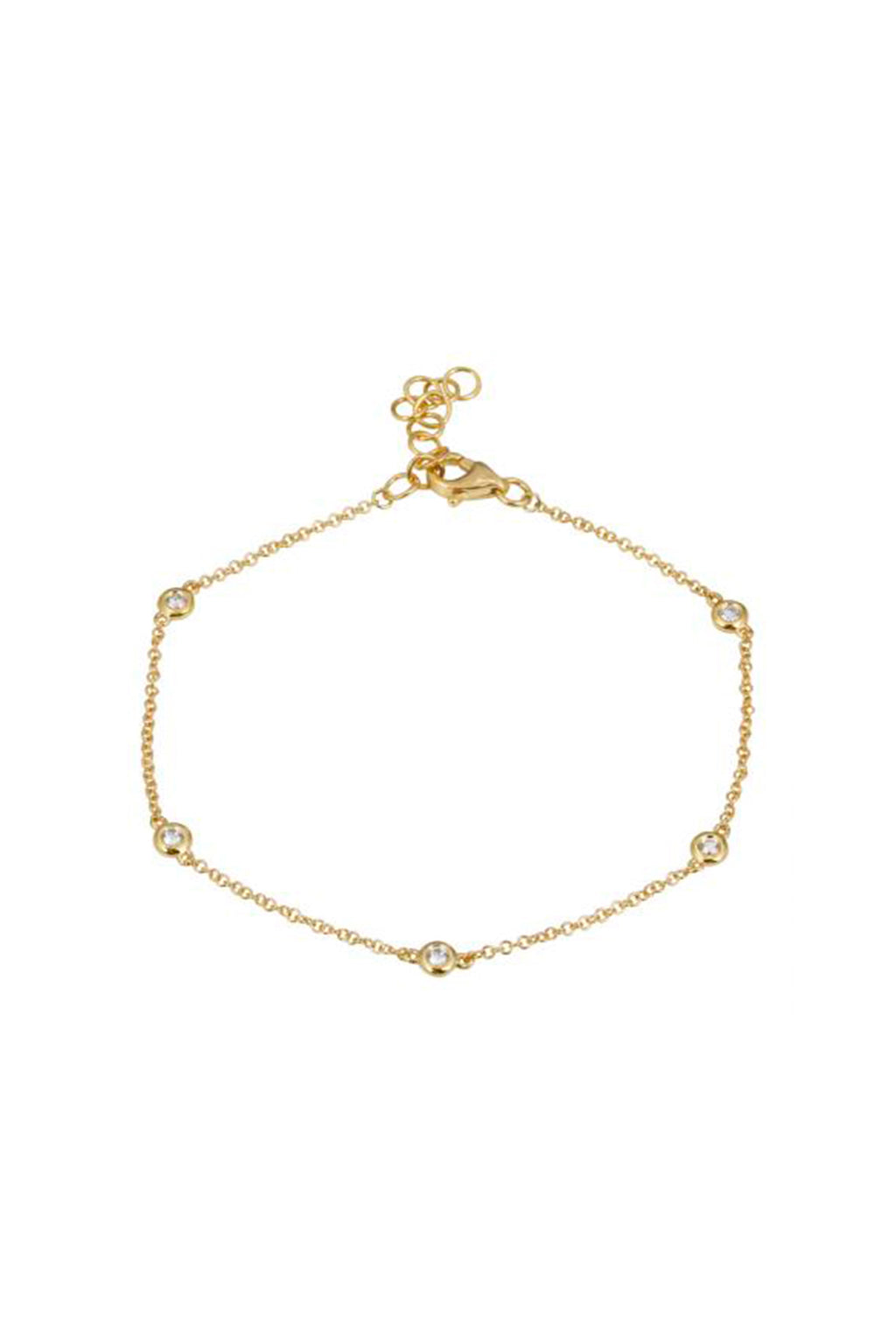 Bezel Set Diamond Station Bracelet
