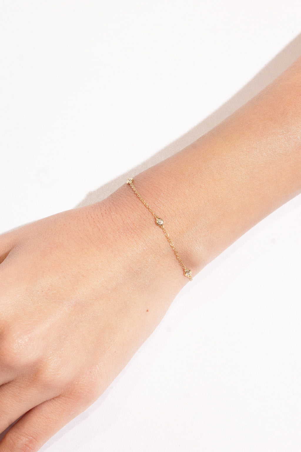 Bezel Set Diamond Station Bracelet