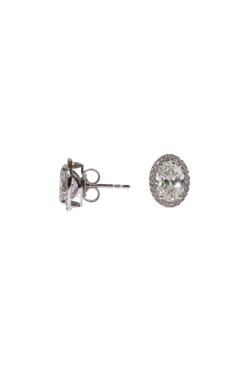 Oval Halo Studs