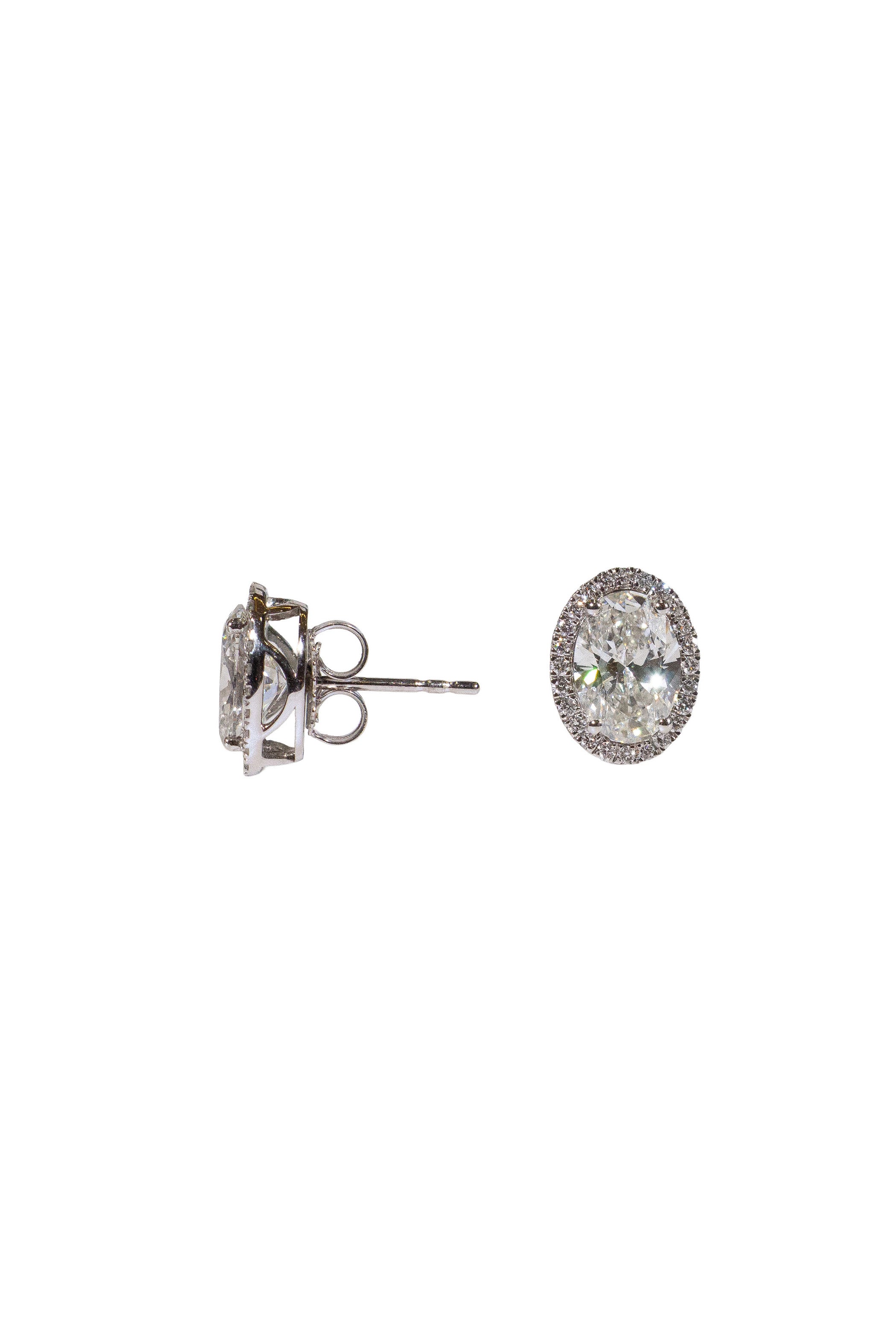 Oval Halo Studs