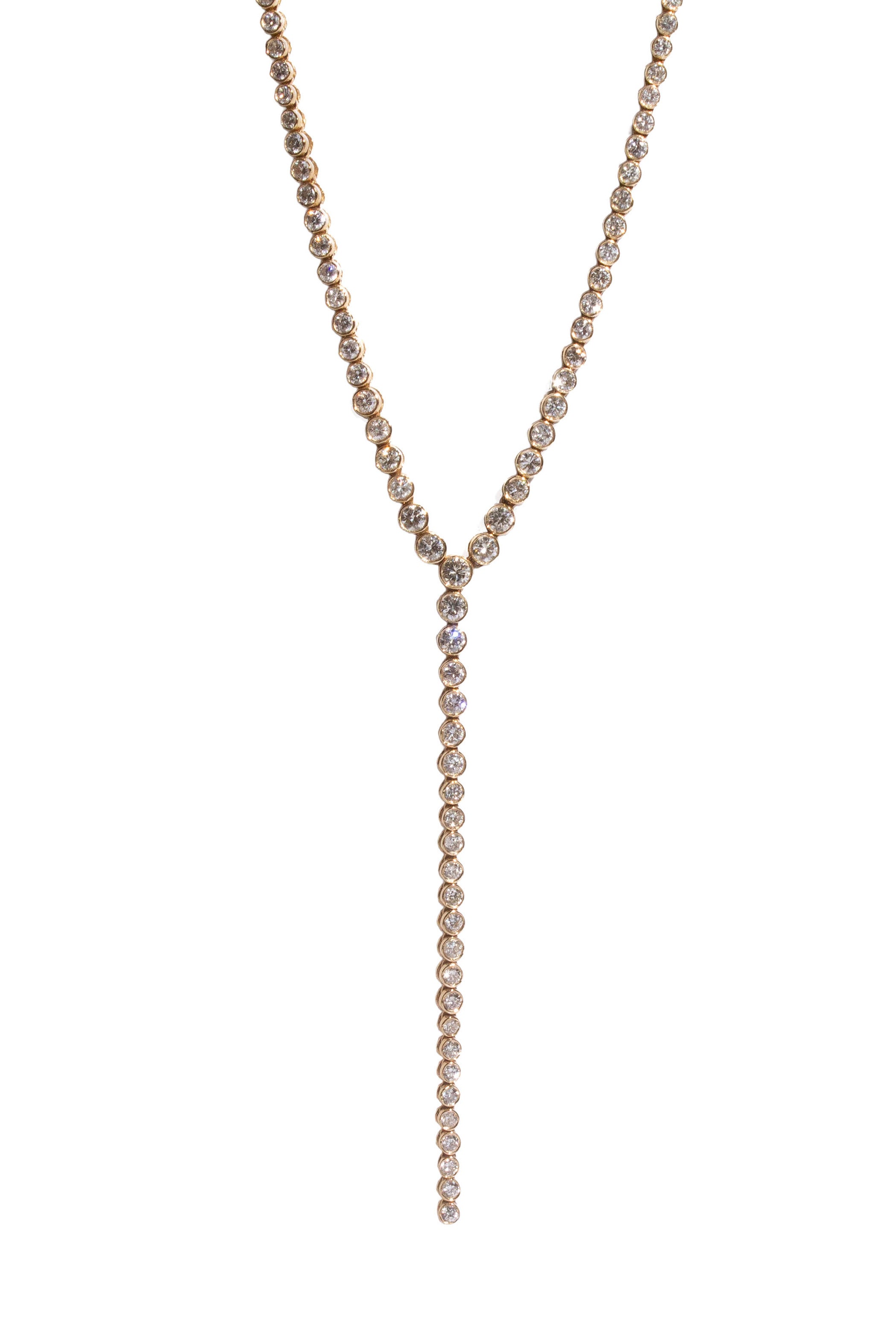 Lariat Bezel Set Diamond Necklace Main image