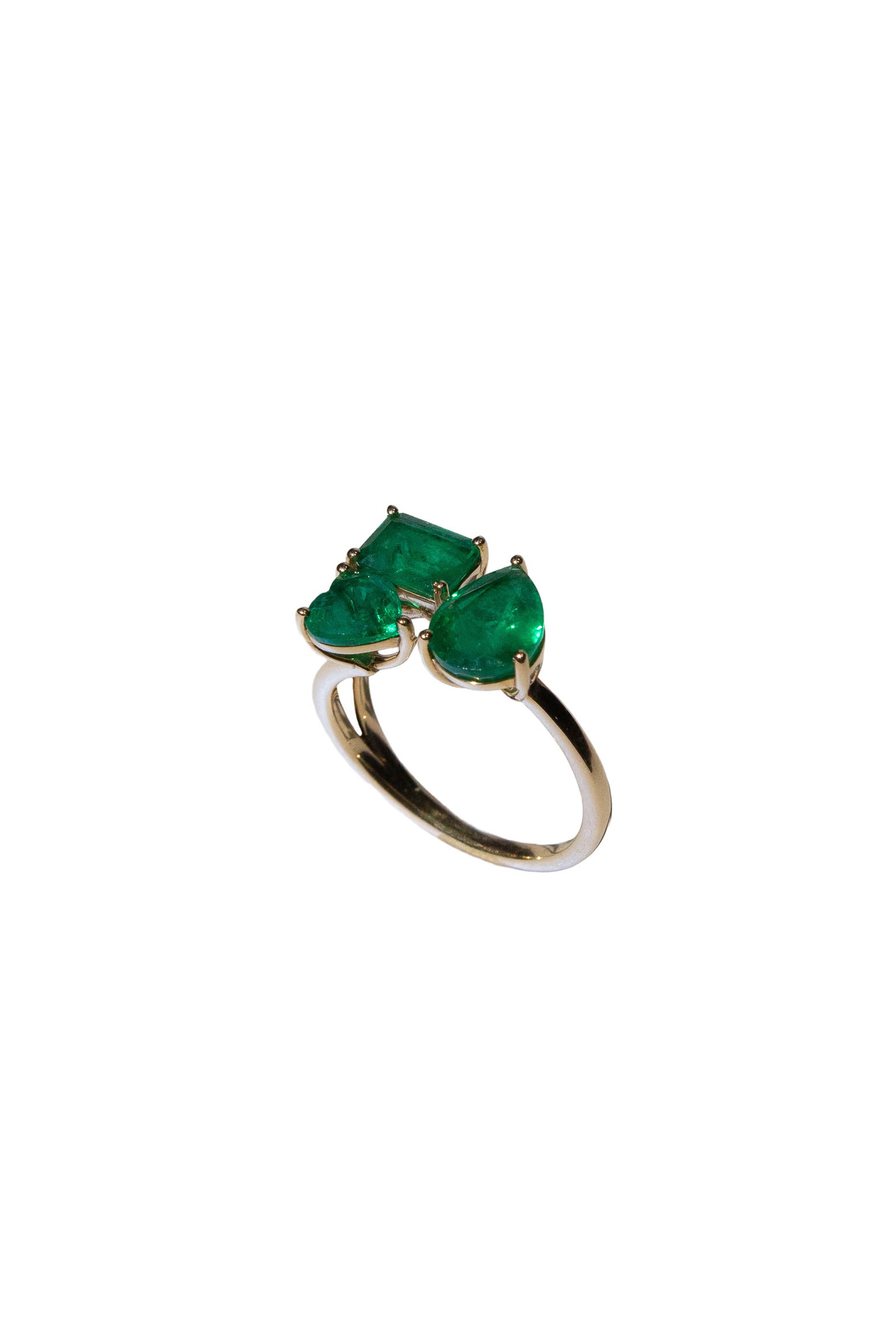 Three Stone Emerald Ring