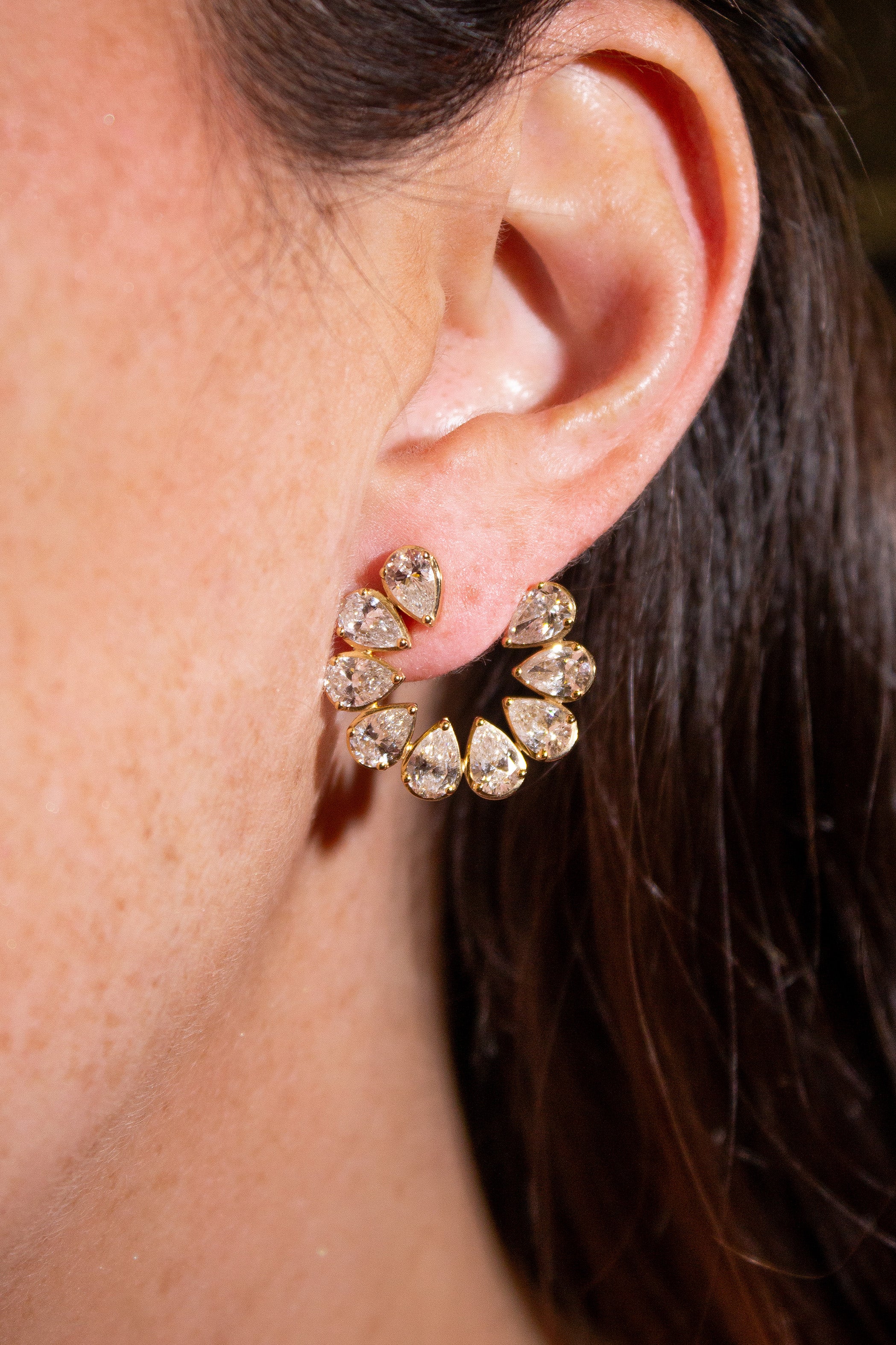 Pear Shape Infinity Earrings