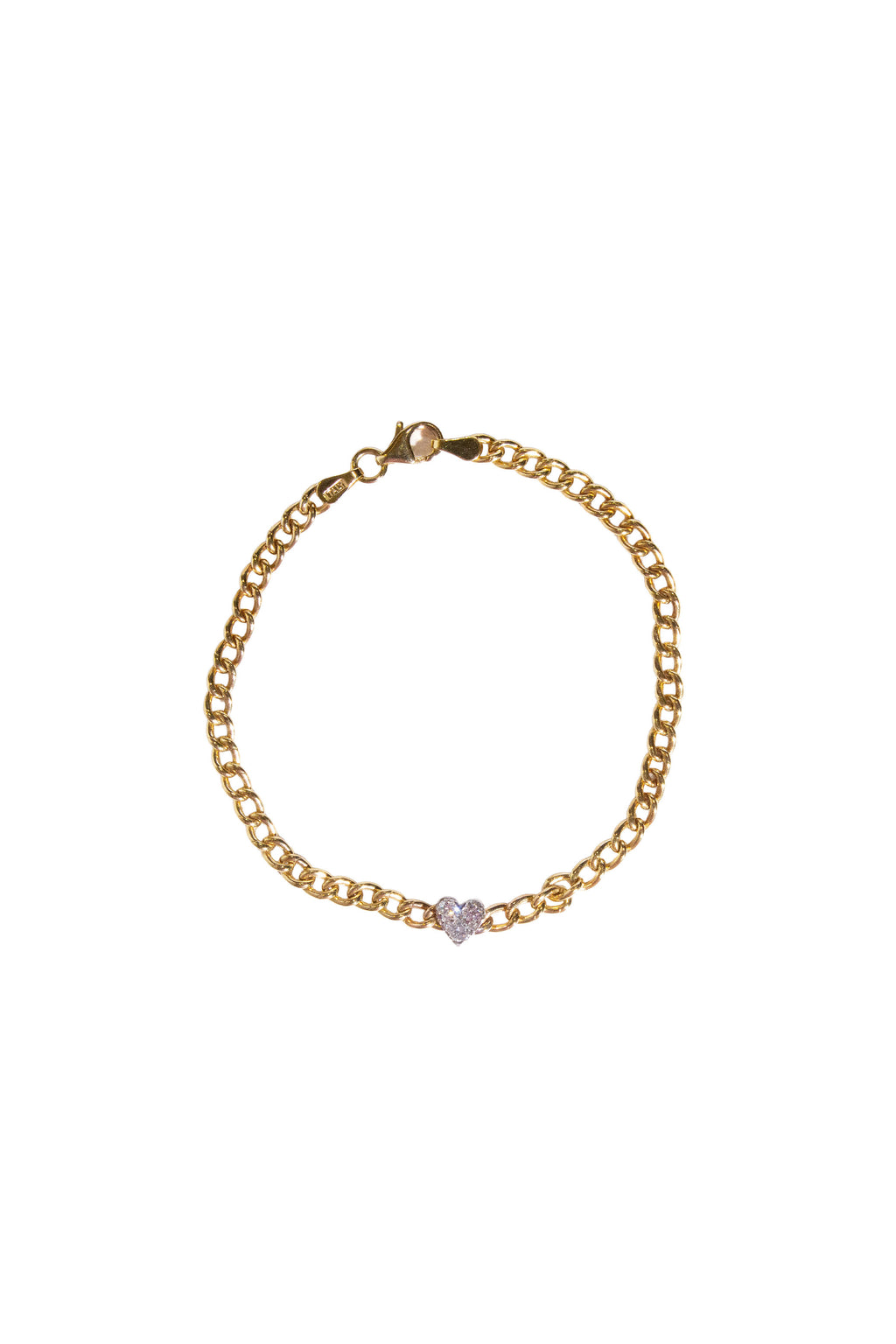 Illusion Heart Diamond Chain Bracelet