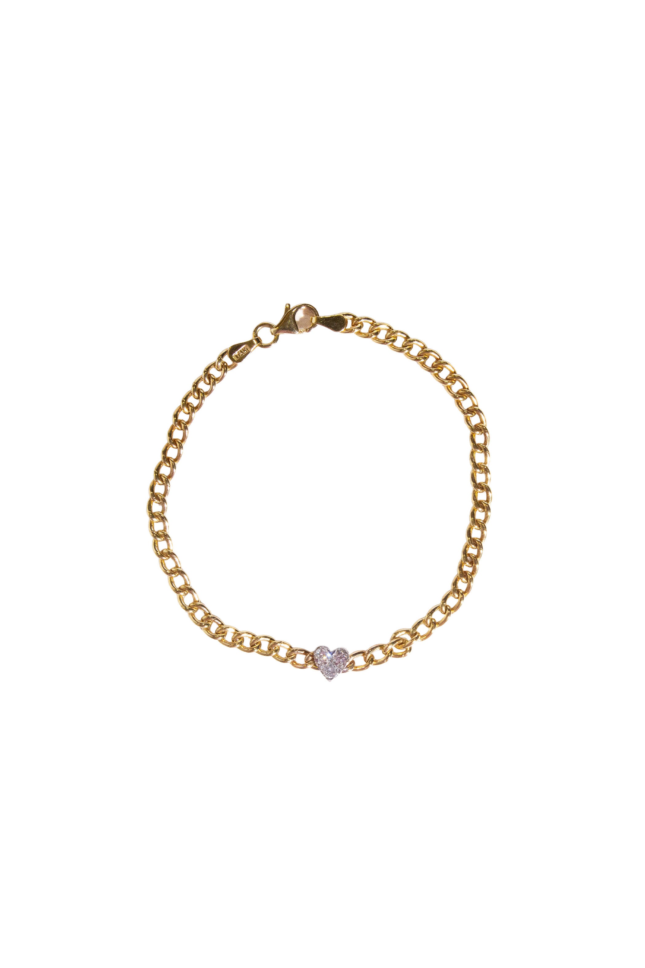Illusion Heart Diamond Chain Bracelet