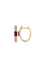 Ruby & Diamonds Oval Hoop Earrings