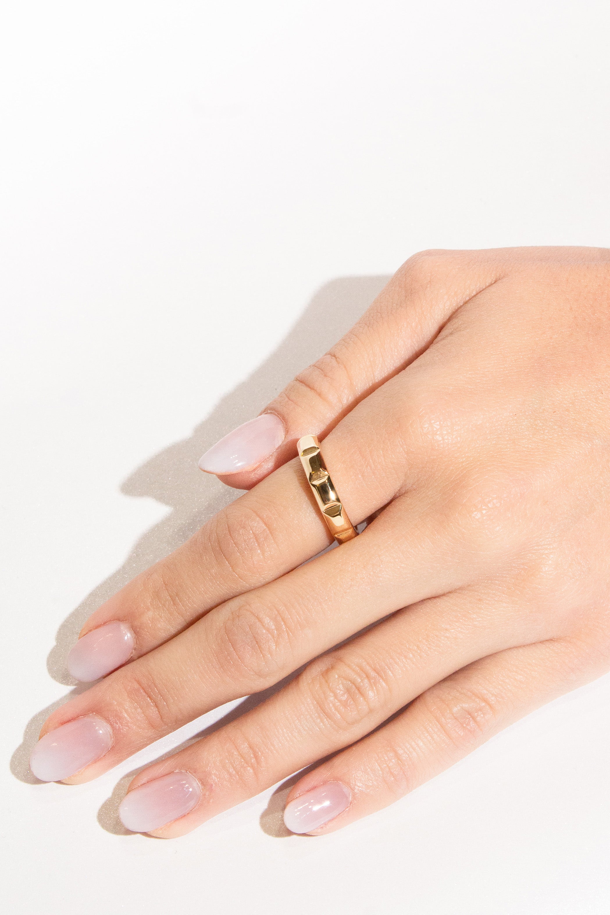 Geometric Shaped Gold Ring Secondary image