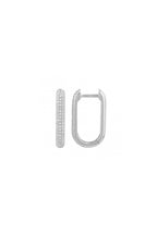 Rectangle Diamomd Huggie Earrings Three Rows