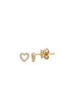 Open Heart Diamond Stud Earrings