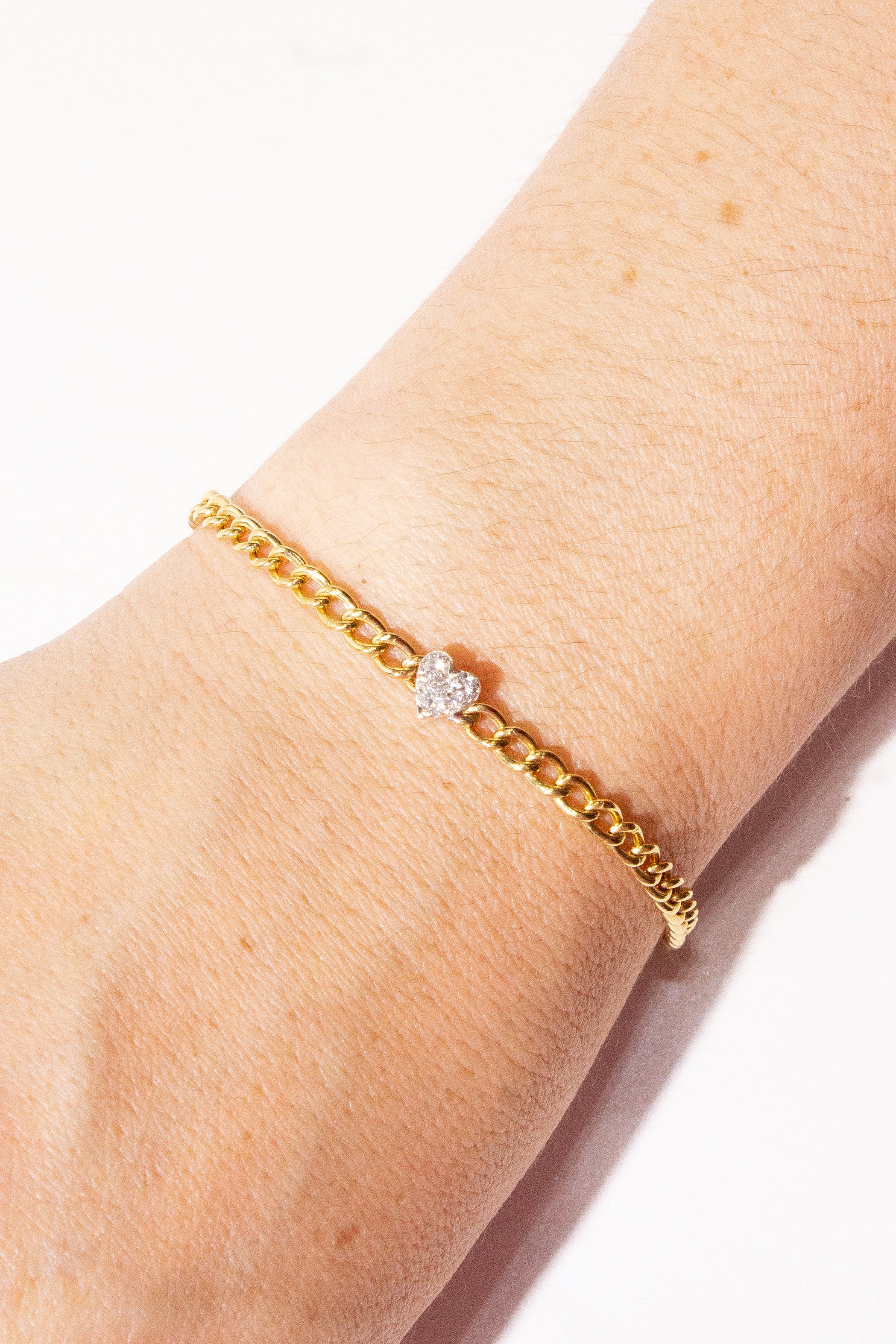 Illusion Heart Diamond Chain Bracelet