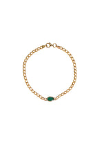 Single Oval Emerald Chain Bracelet