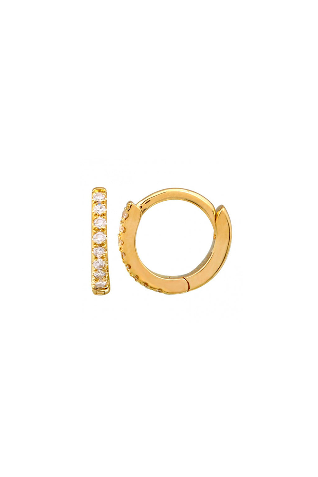Diamond Mini Round Huggie Earrings