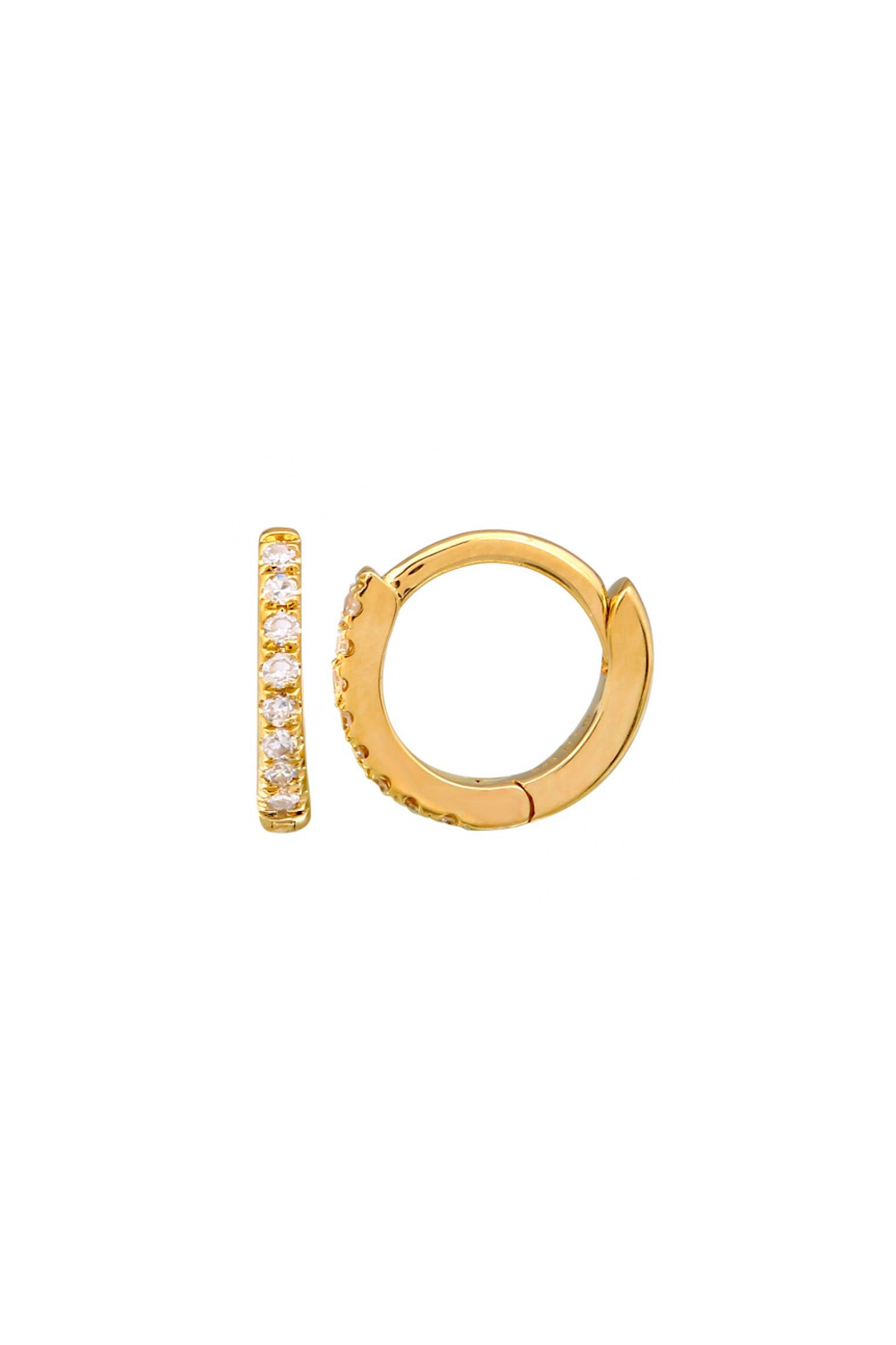 Diamond Mini Round Huggie Earrings