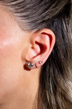 Diamond Mini Round Huggie Earrings