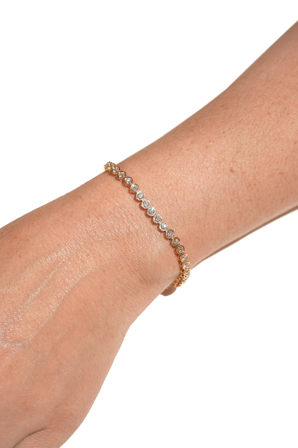 Round Bezel Set Diamond Bracelet