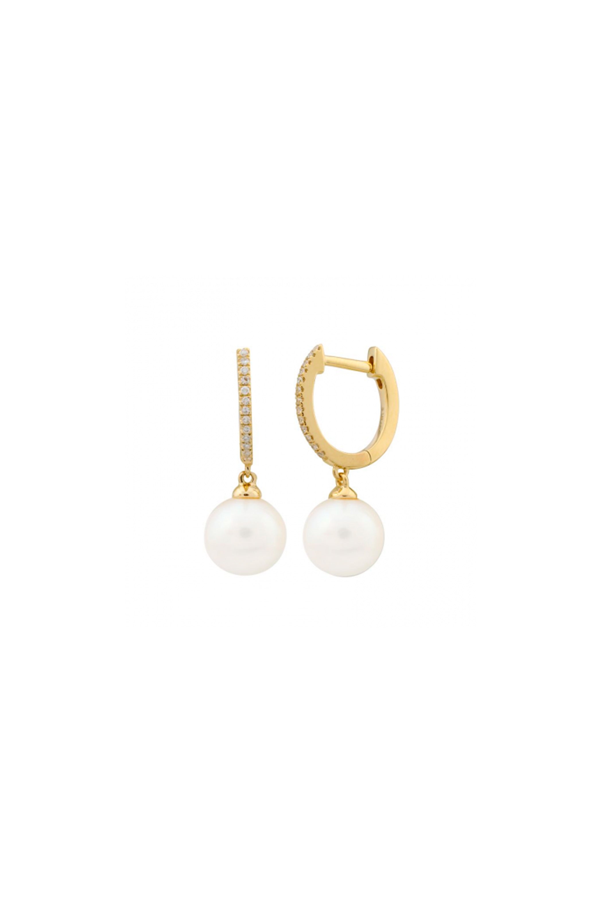 Pearl Huggie Earrings
