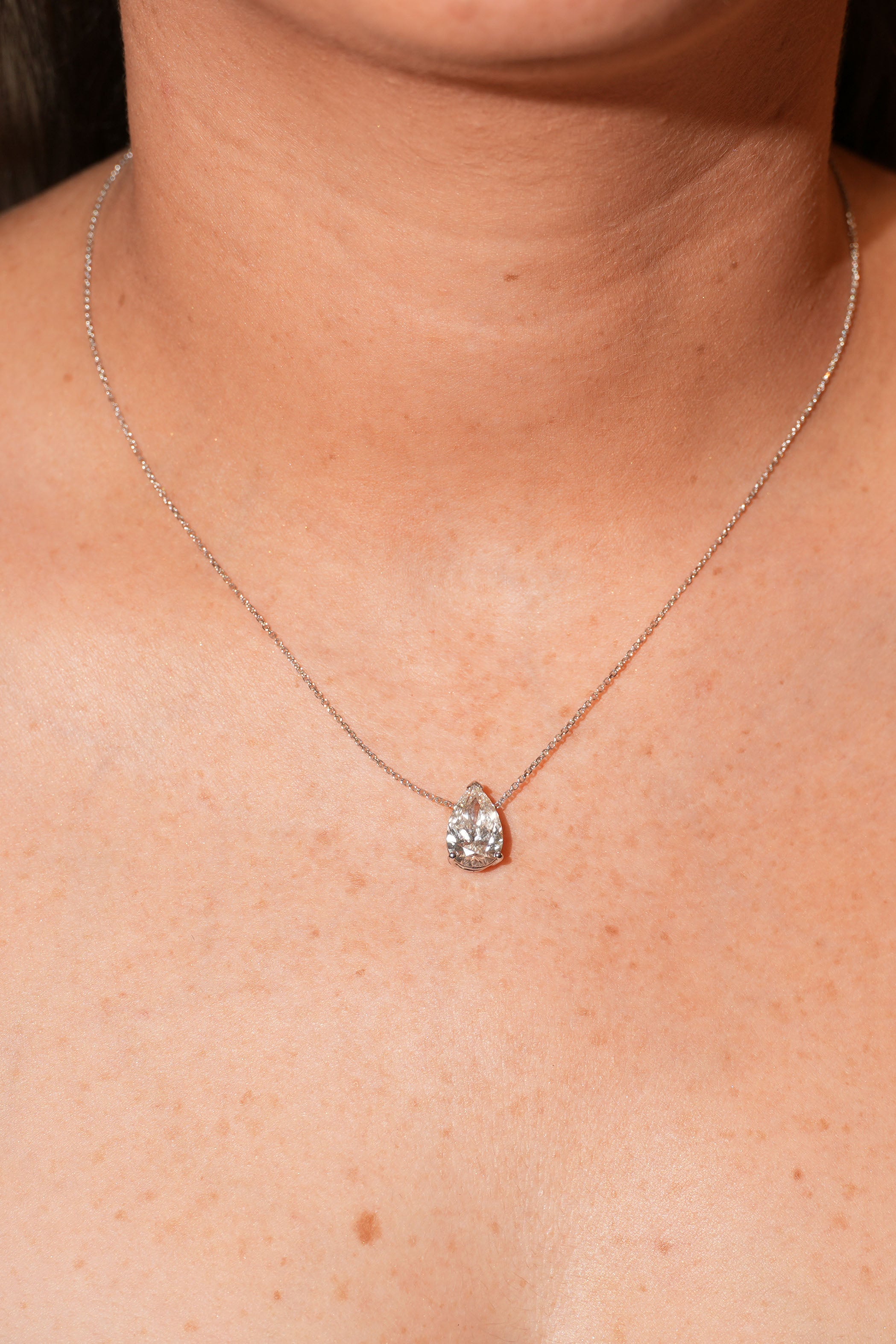 Solitaire Pear Necklace