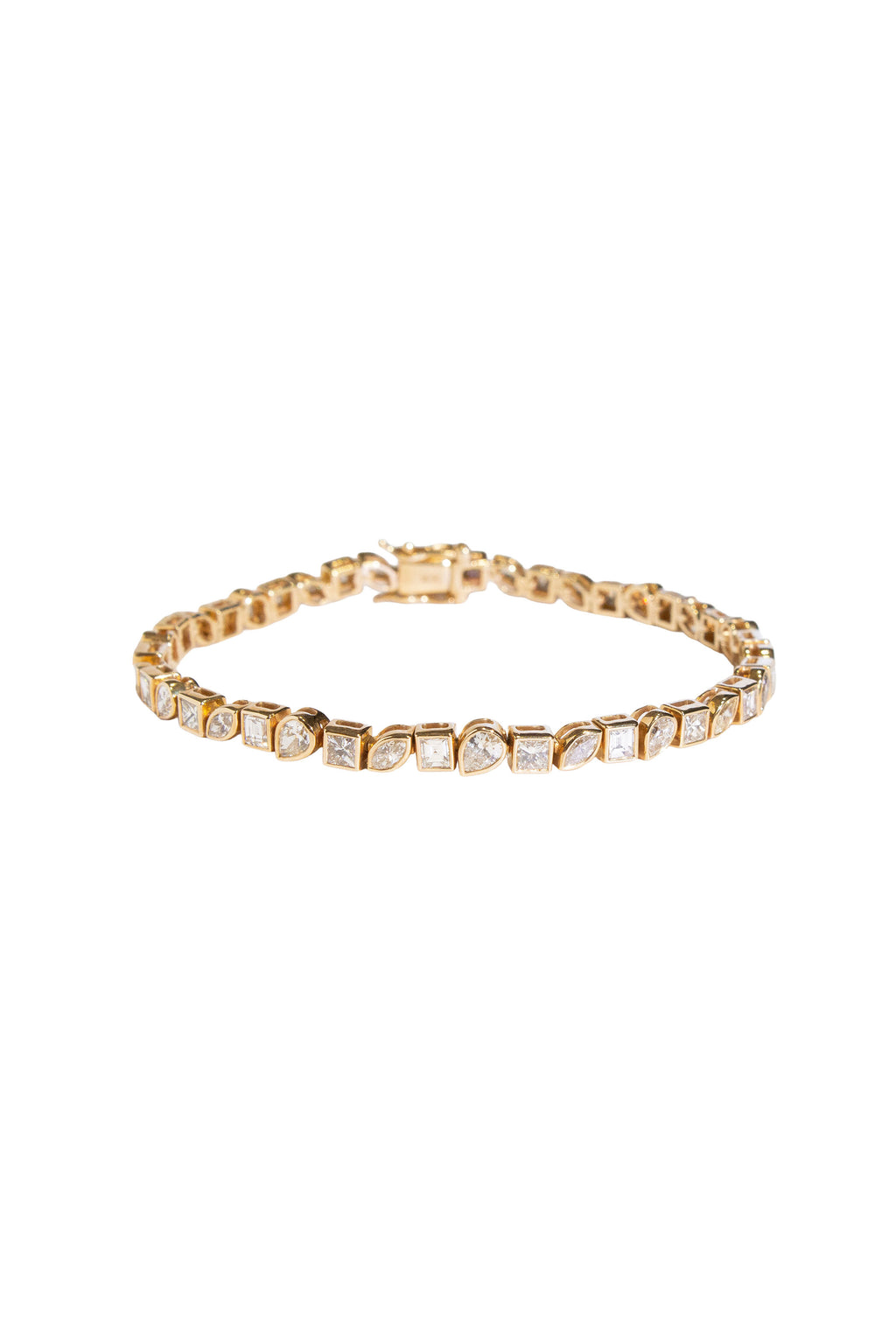 Multishape Bezel Set Diamond Bracelet