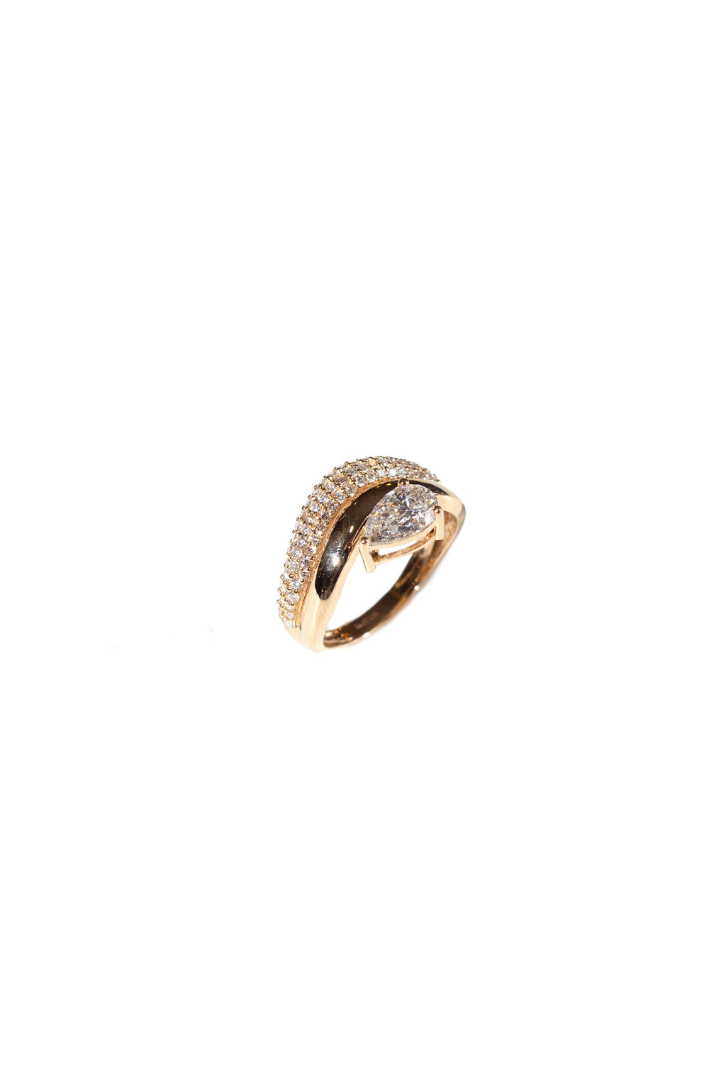 Pear Double Wave Ring
