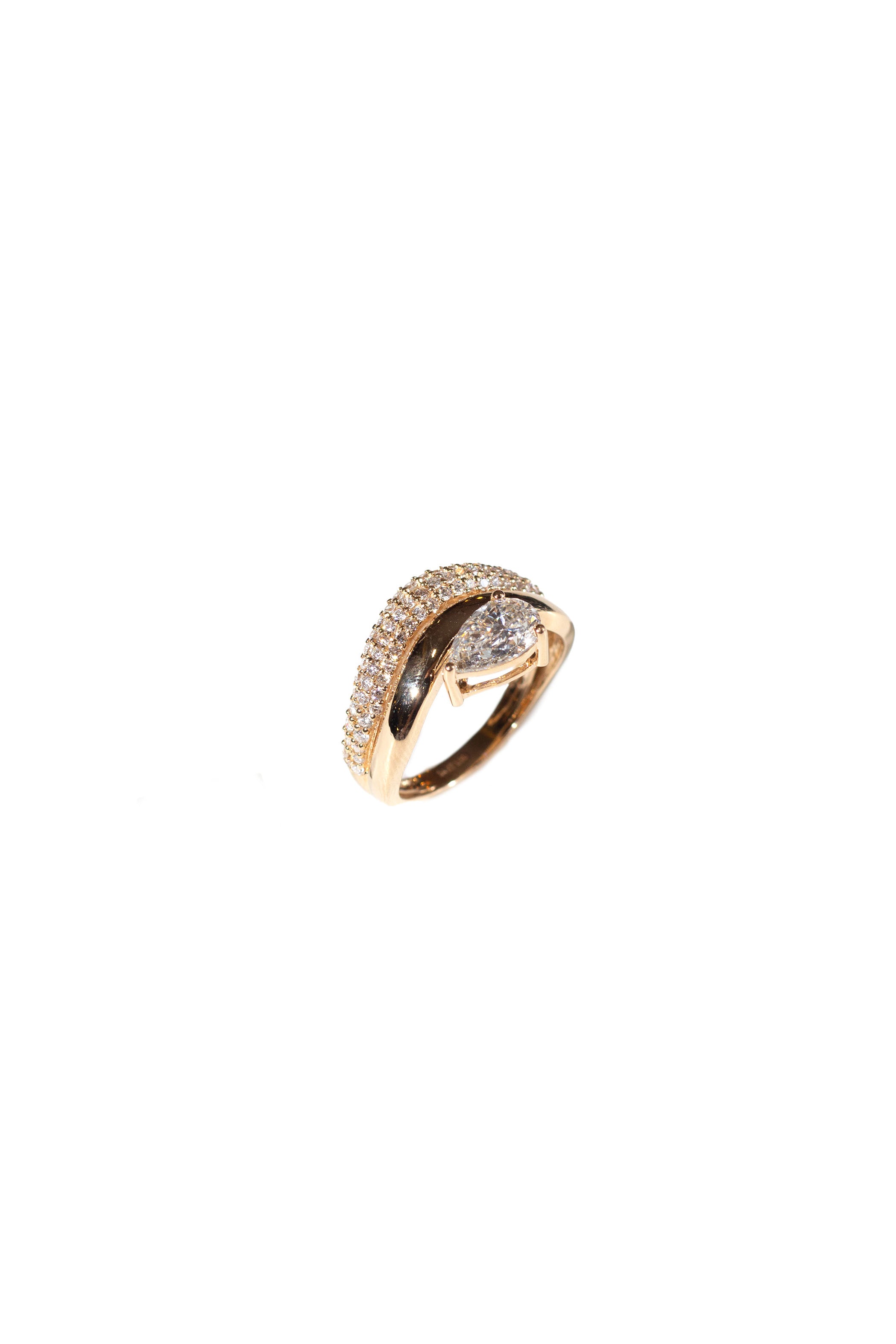 Pear Double Wave Ring