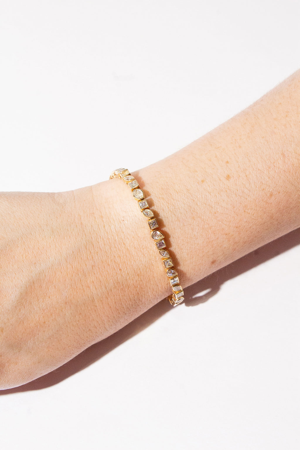 Multishape Bezel Set Diamond Bracelet
