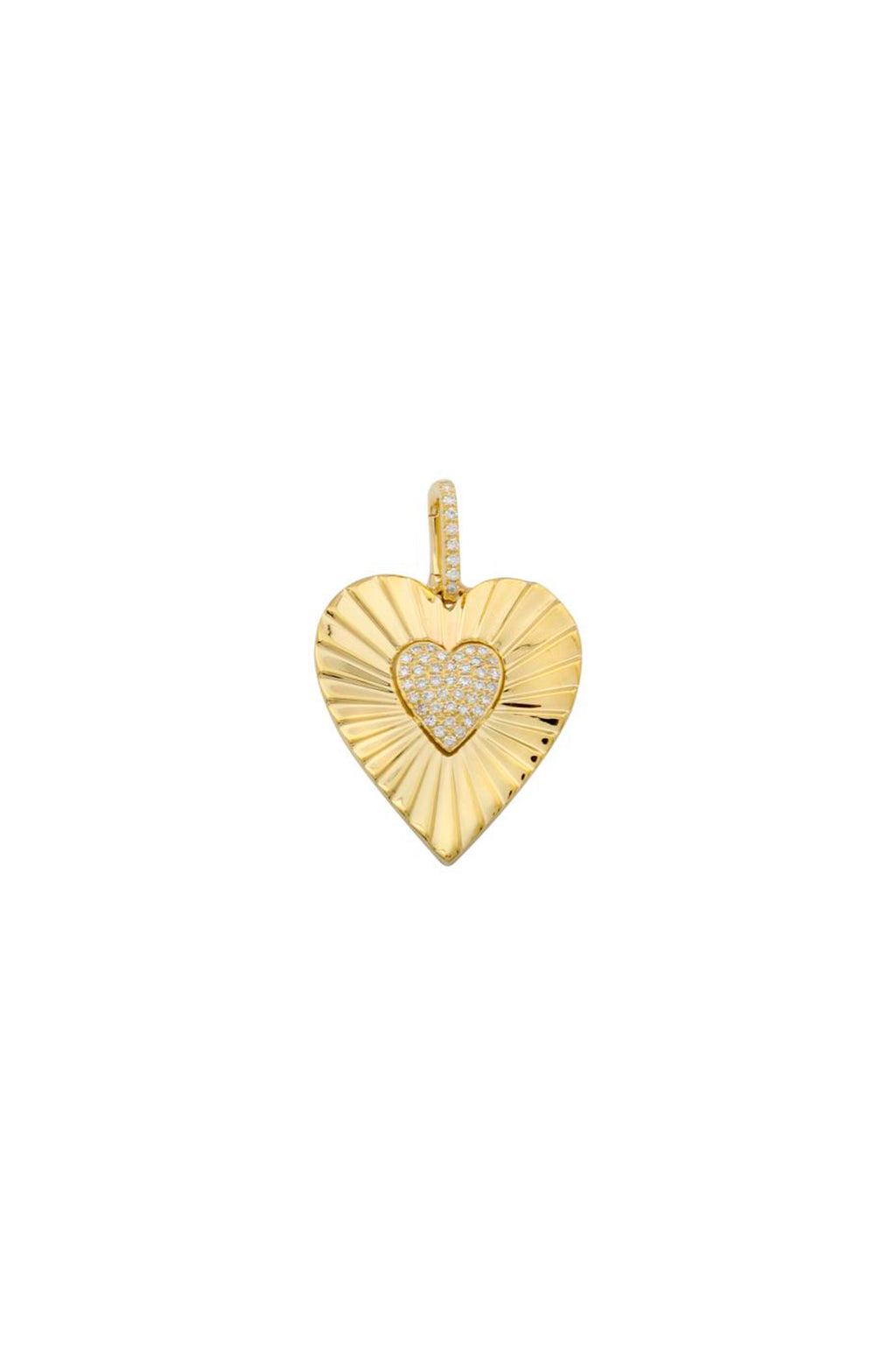 Fluted Heart Diamond Charm