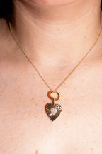 Fluted Heart Diamond Charm