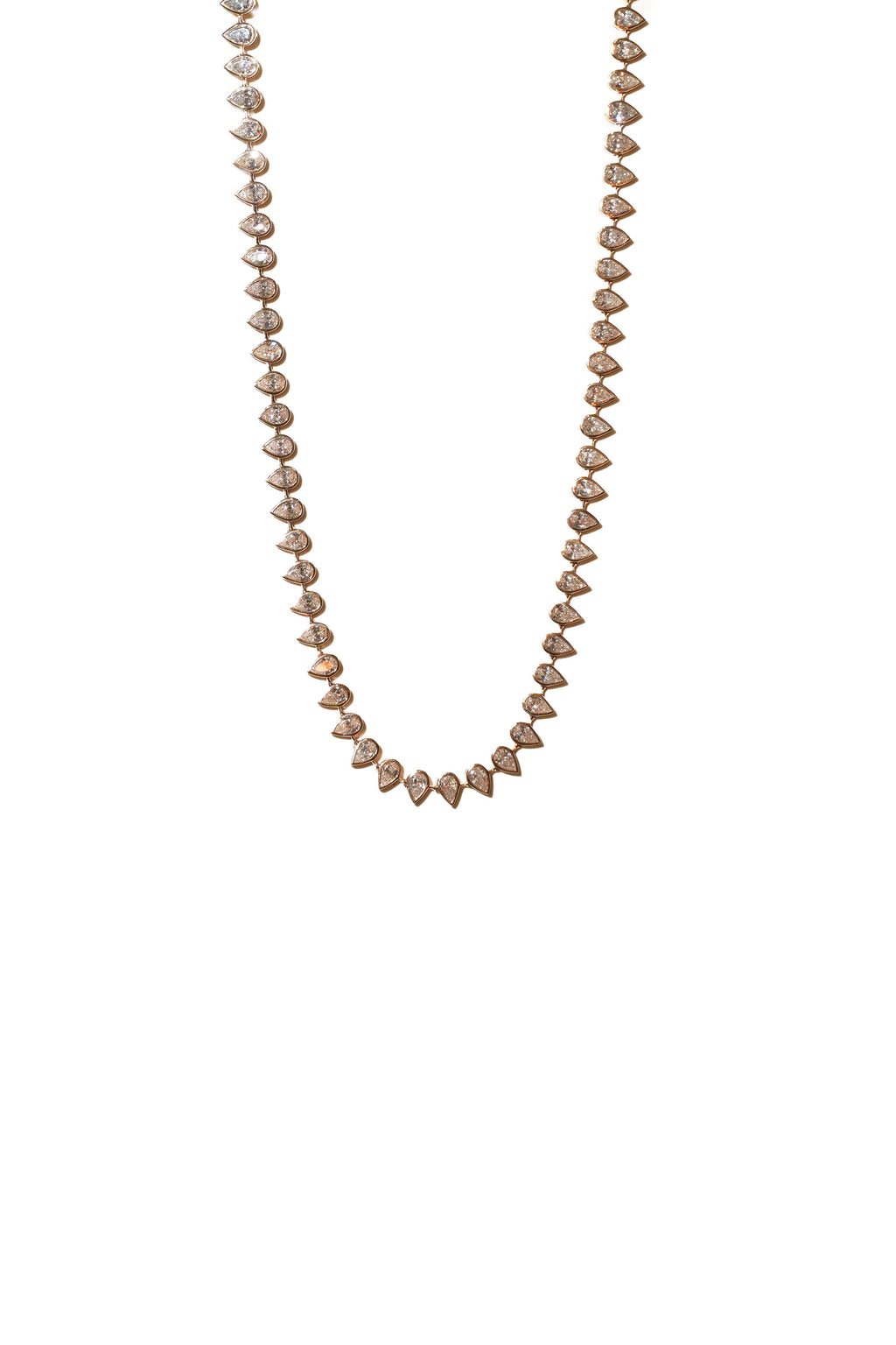 Bezel Set Pear Necklace