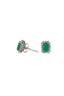 Emerald Step Cut Halo Earrings