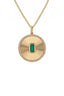 Emerald Cut Green Agate & Diamond Necklace